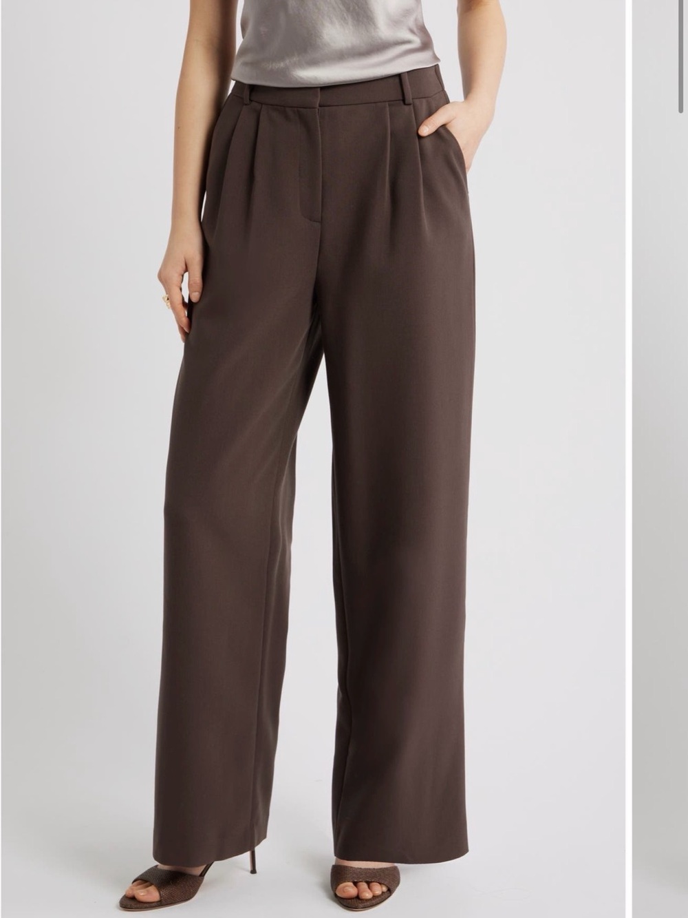 Open Edit Brown Wide-Leg Trousers size Medium Brand new with tags